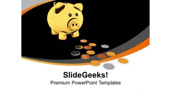 Piggy Bank With Golden Coins PowerPoint Templates Ppt Backgrounds For Slides 0113