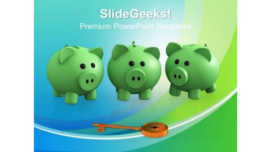 Piggy Bank With Key Business PowerPoint Templates And PowerPoint Themes 0912