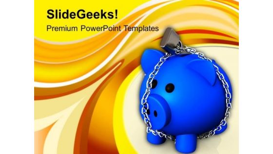 Piggy Bank With Lock Financial Insurance PowerPoint Templates Ppt Backgrounds For Slides 0213 Piggy Bank With Lock Financial Insurance PowerPoint Templates Ppt Backgrounds For Slides 0213