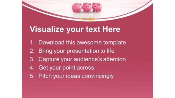 Piggy Banks And Key To Success PowerPoint Templates Ppt Backgrounds For Slides 0113