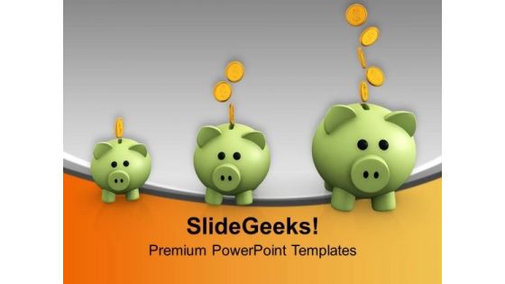 Piggy Banks Increasing PowerPoint Templates Ppt Backgrounds For Slides 0213