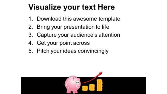 Piggy With Coins Growth Arrows PowerPoint Templates And PowerPoint Themes 1112 Slide03