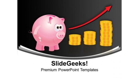 Piggy With Coins Growth Arrows PowerPoint Templates And PowerPoint Themes 1112