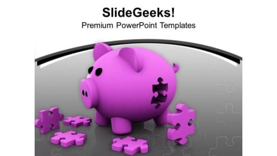 Piggy With Solution Concept Business PowerPoint Templates Ppt Backgrounds For Slides 0313