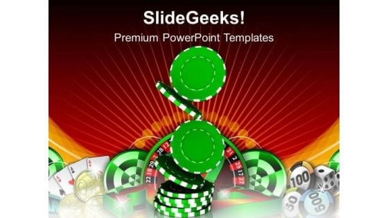 Pile Of Casino Chips Gambling Success PowerPoint Templates Ppt Backgrounds For Slides 0313