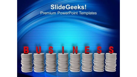 Pile Of Coins With Business Growth Success PowerPoint Templates Ppt Backgrounds For Slides 0413