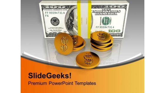 Pile Of Coins With Dollars Financial Concept PowerPoint Templates Ppt Backgrounds For Slides 0313 Pile Of Coins With Dollars Financial Concept PowerPoint Templates Ppt Backgrounds For Slides 0313