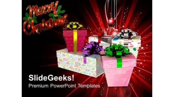 Pile Of Gift Boxes Christmas Holiday PowerPoint Templates Ppt Backgrounds For Slides 1112