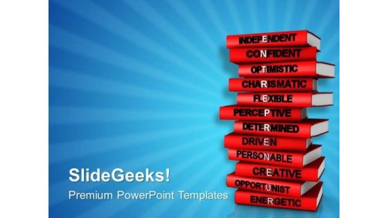 Pile Of Many Red Books PowerPoint Templates Ppt Backgrounds For Slides 0713