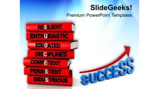 Pile Of Red Books To Represent Success PowerPoint Templates Ppt Backgrounds For Slides 0413