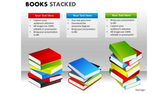 Piles Of Books PowerPoint Ppt Templates