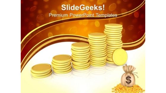 Piles Of Golden Coins Exchange PowerPoint Templates And PowerPoint Themes 0912