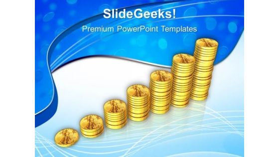 Piles Of Golden Coins Success PowerPoint Templates Ppt Backgrounds For Slides 0113