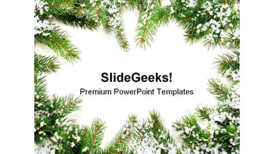 Pine Frame Christmas PowerPoint Background And Template 1210