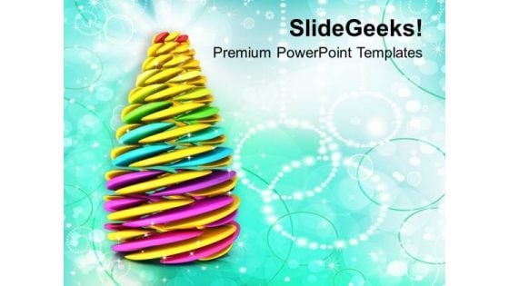 Pine Tree In Rainbow Colors PowerPoint Templates Ppt Backgrounds For Slides 1212 Pine Tree In Rainbow Colors PowerPoint Templates Ppt Backgrounds For Slides 1212