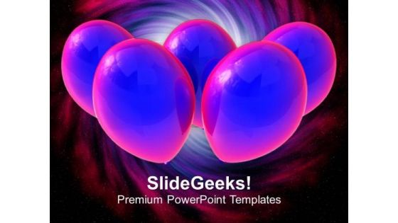 Pink And Blue Balloons For Celebration PowerPoint Templates Ppt Backgrounds For Slides 0413