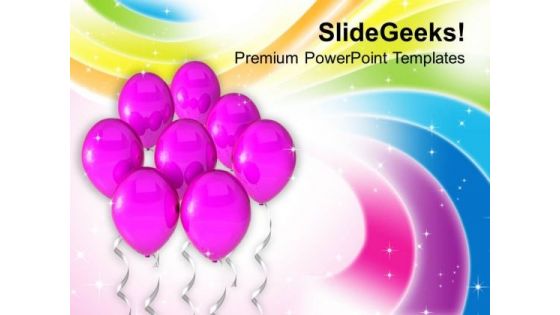 Pink Balloons Celebration PowerPoint Templates Ppt Backgrounds For Slides 0213