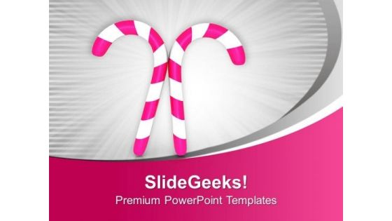 Pink Candy For Christmas Celebration PowerPoint Templates Ppt Backgrounds For Slides 0513