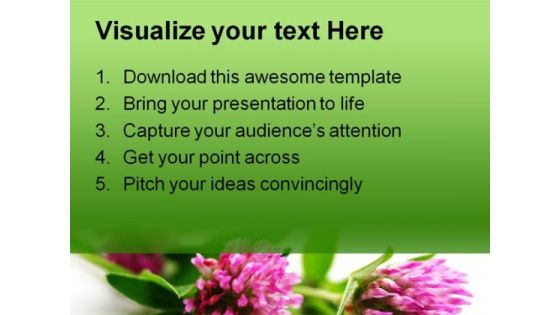 Pink Flowers Beauty PowerPoint Template 1110