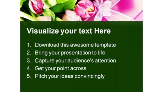 Pink Tulips And Gift Festival PowerPoint Templates And PowerPoint Backgrounds 0311