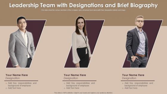 Pitch Deck To Raise Leadership Designations And Brief Biography Background Ppt Example 2015 Pitch Deck To Raise Leadership Designations And Brief Biography Background Ppt Example 2015