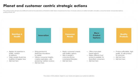 Planet And Customer Centric Strategic Actions Customer Segmentation Graphics Pdf