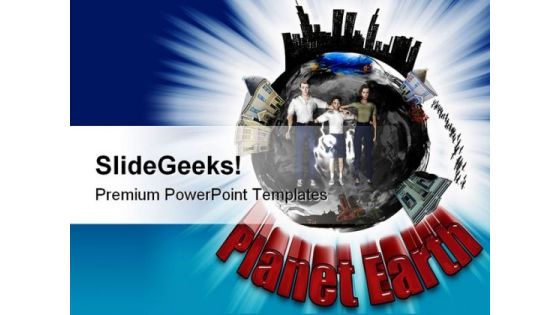 Planet Earth People PowerPoint Backgrounds And Templates 0111