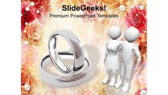 Platinum Wedding Rings And Couple PowerPoint Templates Ppt Backgrounds For Slides 0113