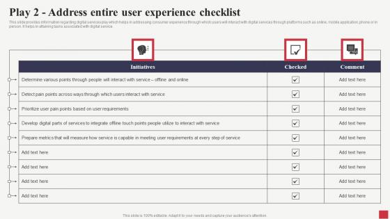 Play 2 Address Entire User Experience Checklist Public Sector Digital Solutions Download Pdf