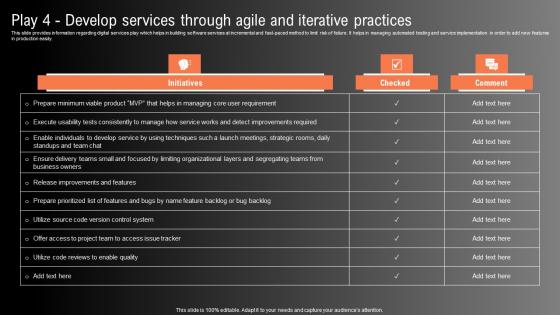 Play 4 Develop Services Through Agile Iterative Technological Innovation Playbook Microsoft Pdf