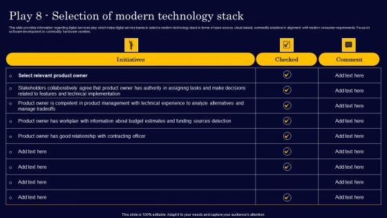 Play 8 Selection Of Modern Technology Stack Gen Tech Stack Playbook Structure Pdf