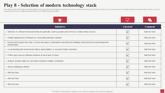 Play 8 Selection Of Modern Technology Stack Public Sector Digital Solutions Download Pdf