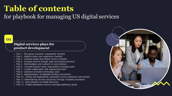 Playbook For Managing Us Digital Services Table Of Contents Brochure Pdf