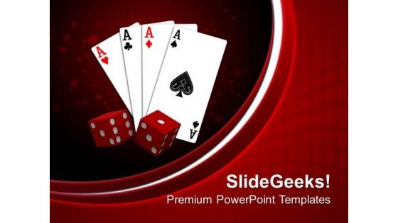 Playing Card With Dices Game PowerPoint Templates Ppt Backgrounds For Slides 0313