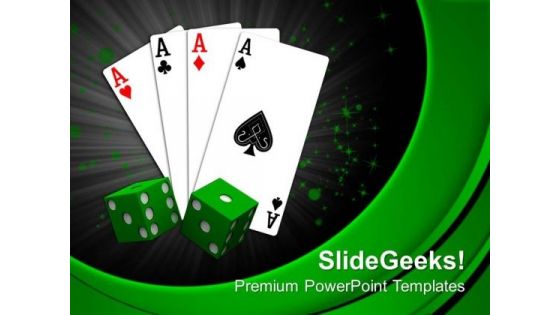 Playing Cards With Dices Business Game PowerPoint Templates Ppt Backgrounds For Slides 0413