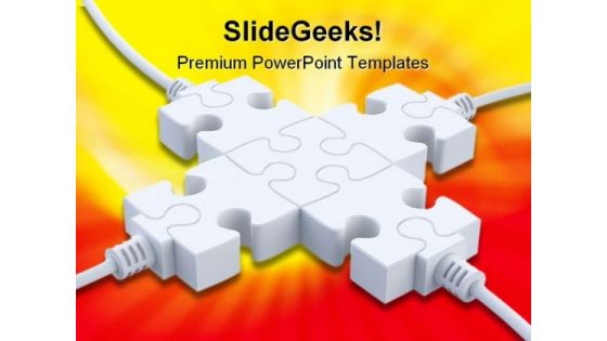 Plugs With Multiple Wires Technology PowerPoint Themes And PowerPoint Slides 0811