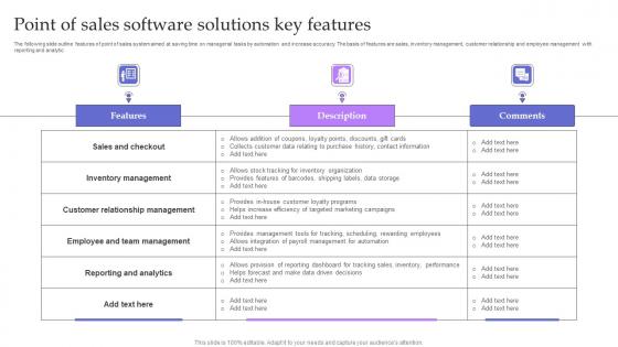 Point Of Sales Software Solutions Key Features Pictures Pdf