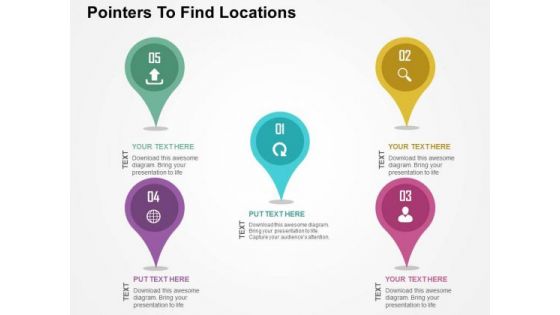 Pointers To Find Locations PowerPoint Templates