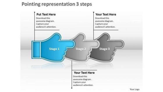 Pointing Representation 3 Steps What Is Flow Charts PowerPoint Slides