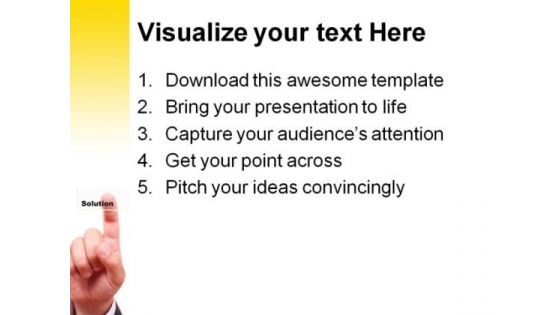 Pointing Solution Business PowerPoint Themes And PowerPoint Slides 0711