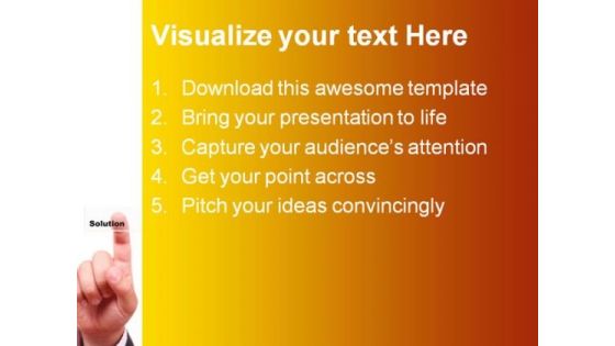 Pointing Solution Business PowerPoint Themes And PowerPoint Slides 0711