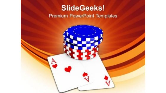 Poker Chips And Cards Poker Game PowerPoint Templates Ppt Backgrounds For Slides 0513