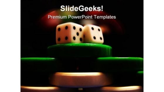 Poker Chips And Dice Game PowerPoint Backgrounds And Templates 1210