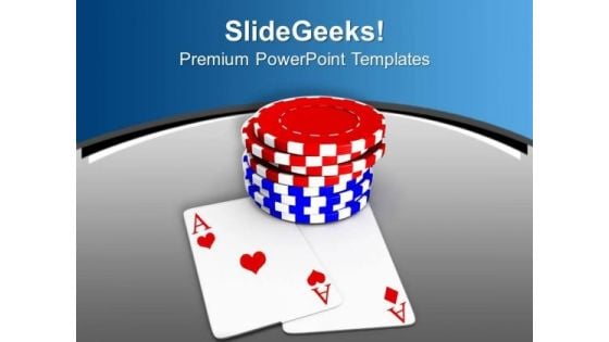 Poker Chips For Casino Game Theme PowerPoint Templates Ppt Backgrounds For Slides 0513