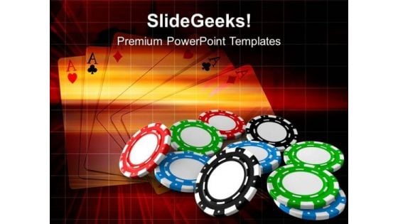 Poker Chips For Gambling Game PowerPoint Templates Ppt Backgrounds For Slides 0513