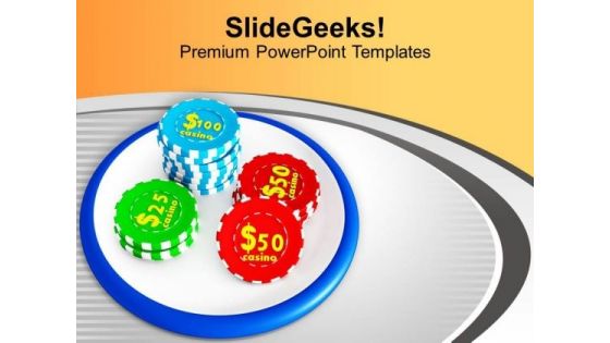 Poker Chips For Game PowerPoint Templates Ppt Backgrounds For Slides 0513