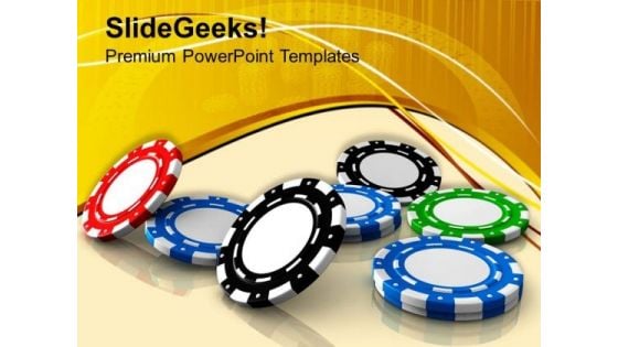 Poker Chips Gambling Theme PowerPoint Templates Ppt Backgrounds For Slides 0413