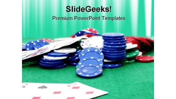 Poker Chips Game PowerPoint Themes And PowerPoint Slides 0811