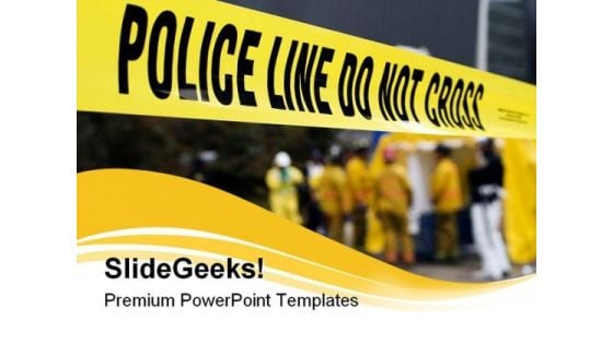 Police Line Security PowerPoint Themes And PowerPoint Slides 0811