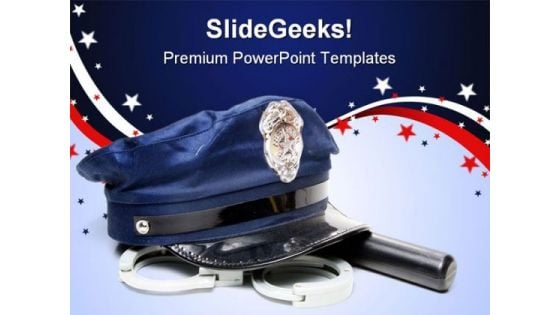 Police Uniform Americana PowerPoint Themes And PowerPoint Slides 0811